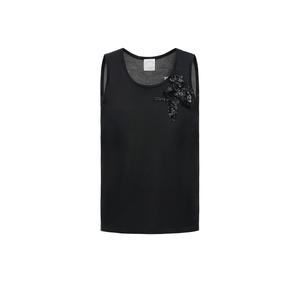 Dries Van Noten Dorota Tank Top in Black Silk