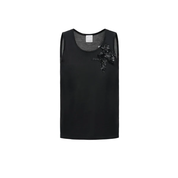 Dries Van Noten Dorota Tank Top in Black Silk