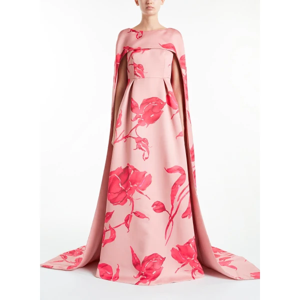 Drew Gown in Pink Fuchsia Duchesse - Image 2