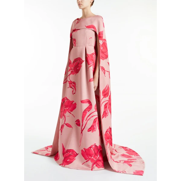 Drew Gown in Pink Fuchsia Duchesse - Image 3