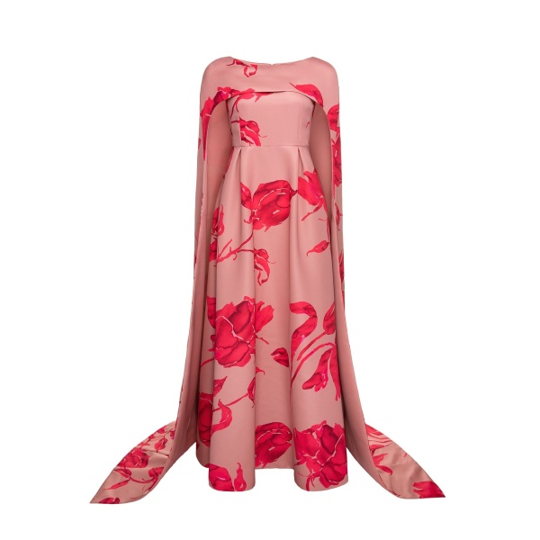 Dries Van Noten Drew Gown in Pink Fuchsia Duchesse