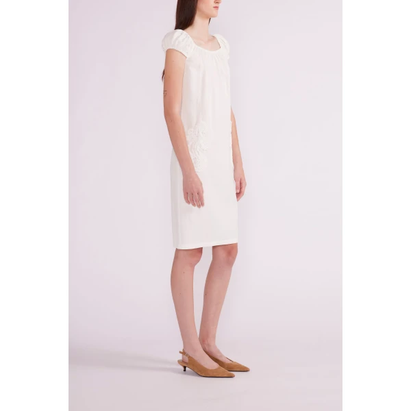 Eileen Midi Dress in White Linen - Image 4