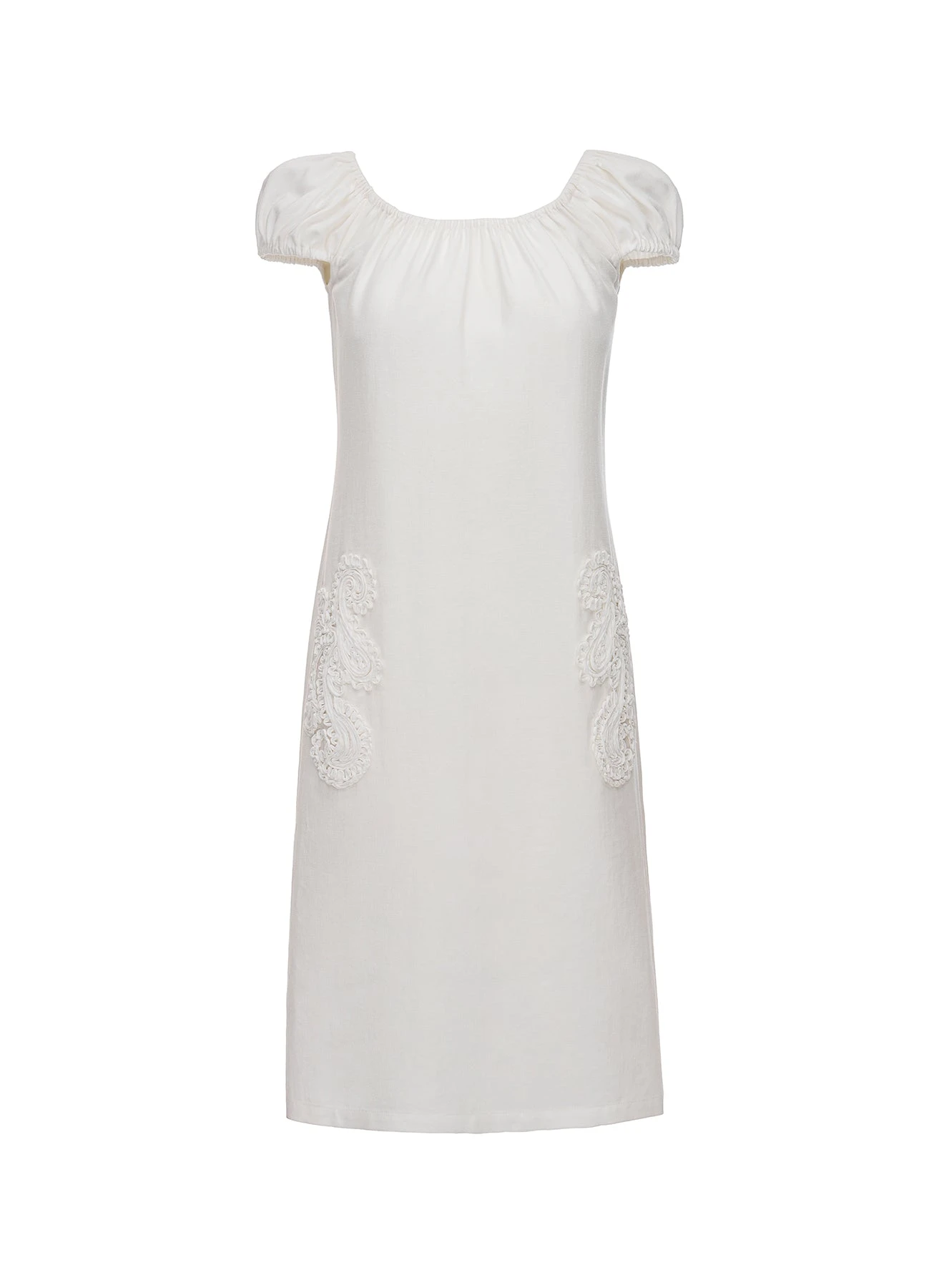 Dries Van Noten Eileen Midi Dress in White Linen | Midi Dresses | Coveti Dries Van Noten Eileen Midi Dress in White Linen