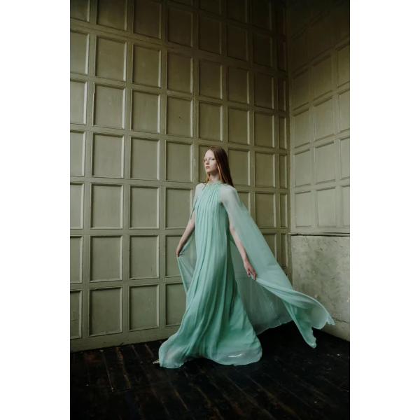 Elinda Gown in Mint Chiffon - Image 2