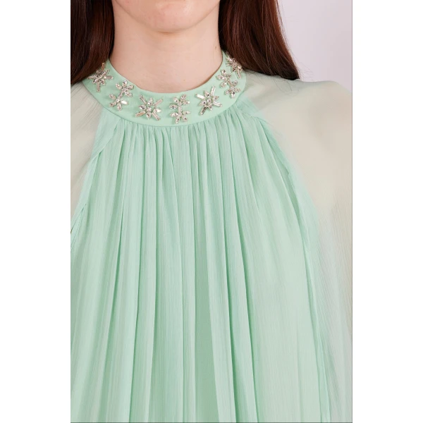 Elinda Gown in Mint Chiffon - Image 6