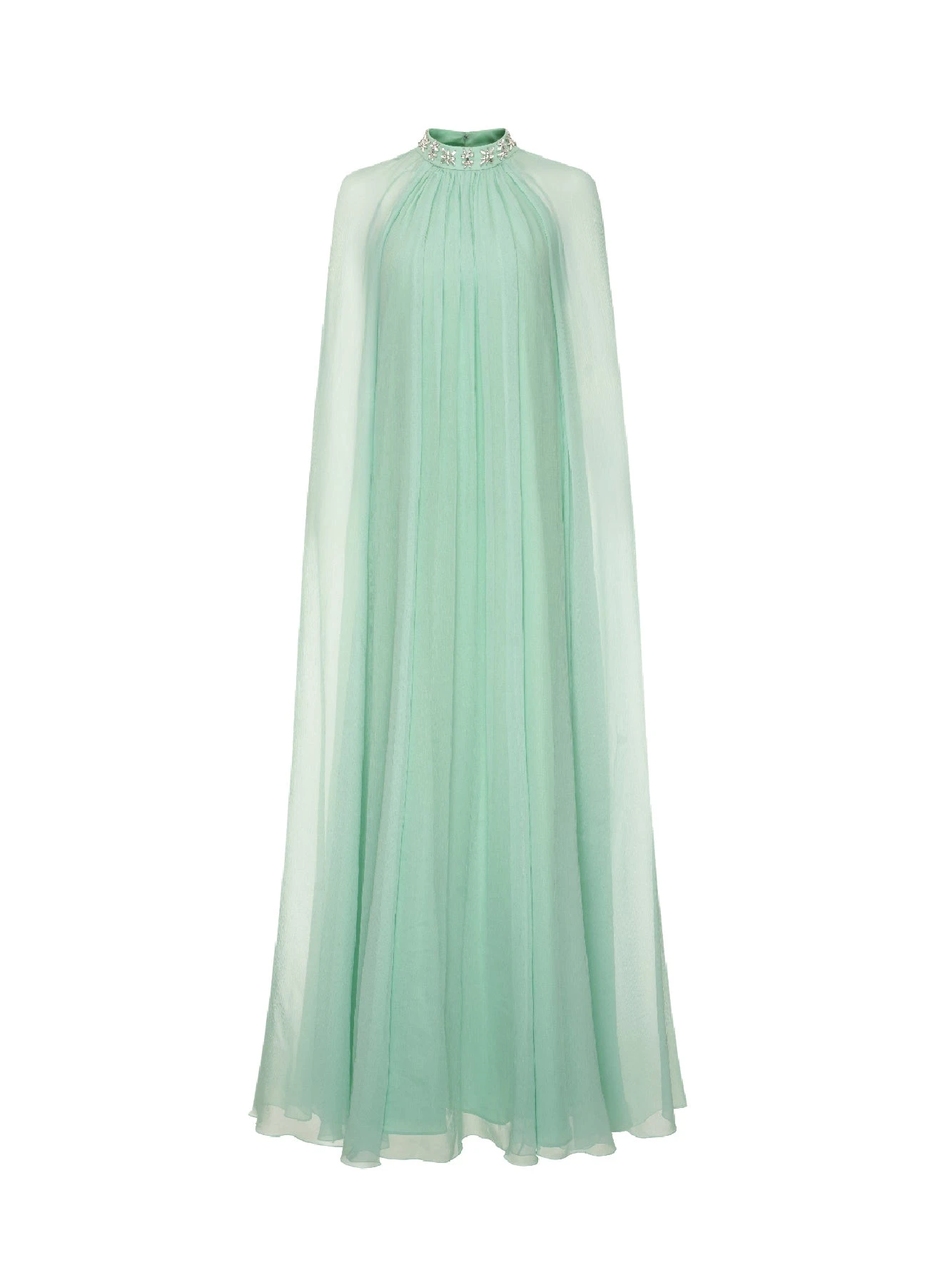 Dries Van Noten Elinda Gown in Mint Chiffon | Evening Gowns | Coveti Dries Van Noten Elinda Gown in Mint Chiffon