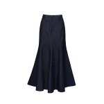 Dries Van Noten Ellen Midi Skirt in Indigo Denim