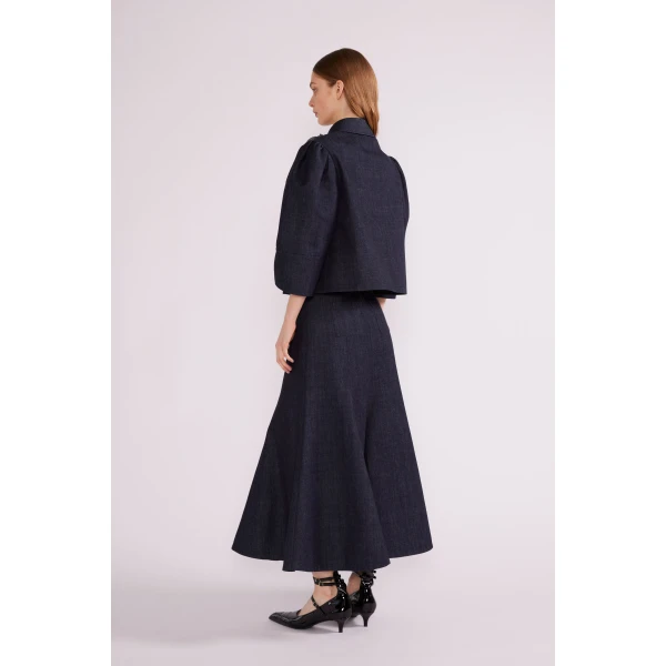 Ellen Midi Skirt in Indigo Denim - Image 4