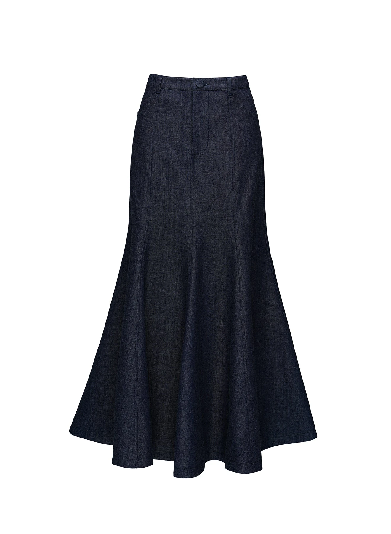 Dries Van Noten Ellen Midi Skirt in Indigo Denim | | Coveti Dries Van Noten Ellen Midi Skirt in Indigo Denim