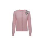 Dries Van Noten Ellis Cardigan in Pink Silk