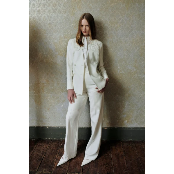 Emilio Trousers in White Linen - Image 2