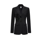 Dries Van Noten Estelle Jacket in Black Linen