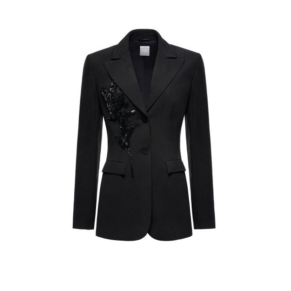 Dries Van Noten Estelle Jacket in Black Linen