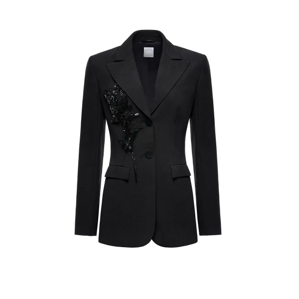Dries Van Noten Estelle Jacket in Black Linen