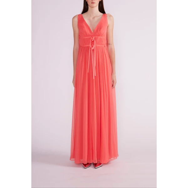 Etta Gown in Coral Chiffon - Image 3