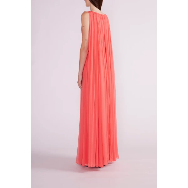 Etta Gown in Coral Chiffon - Image 5