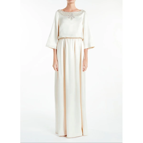 Etta Gown in Ivory Satin - Image 2