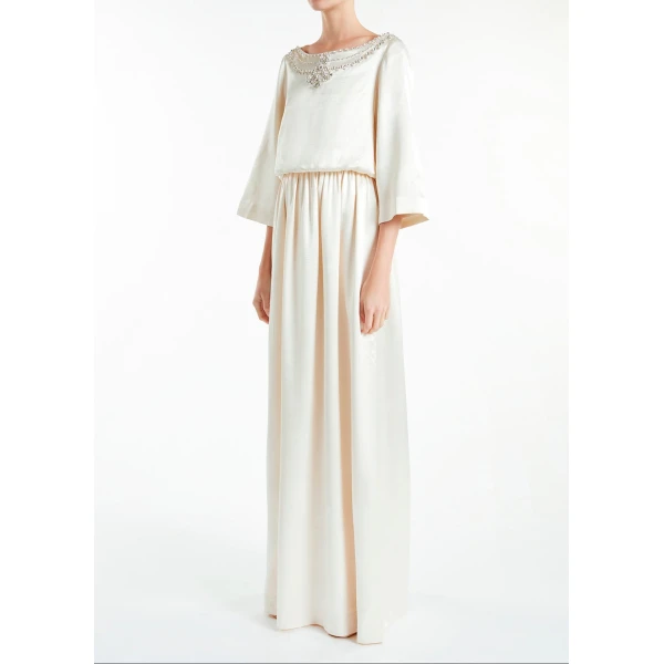 Etta Gown in Ivory Satin - Image 4