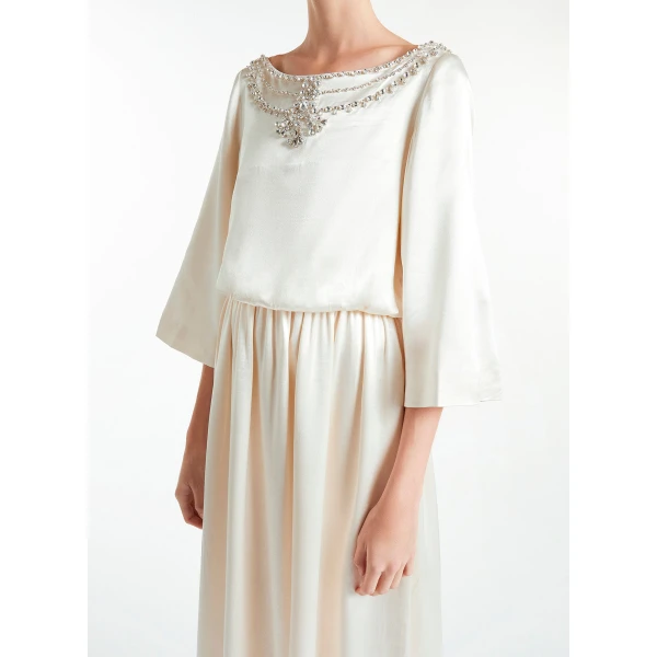 Etta Gown in Ivory Satin - Image 5