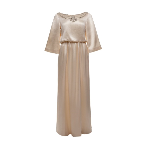 Dries Van Noten Etta Gown in Ivory Satin