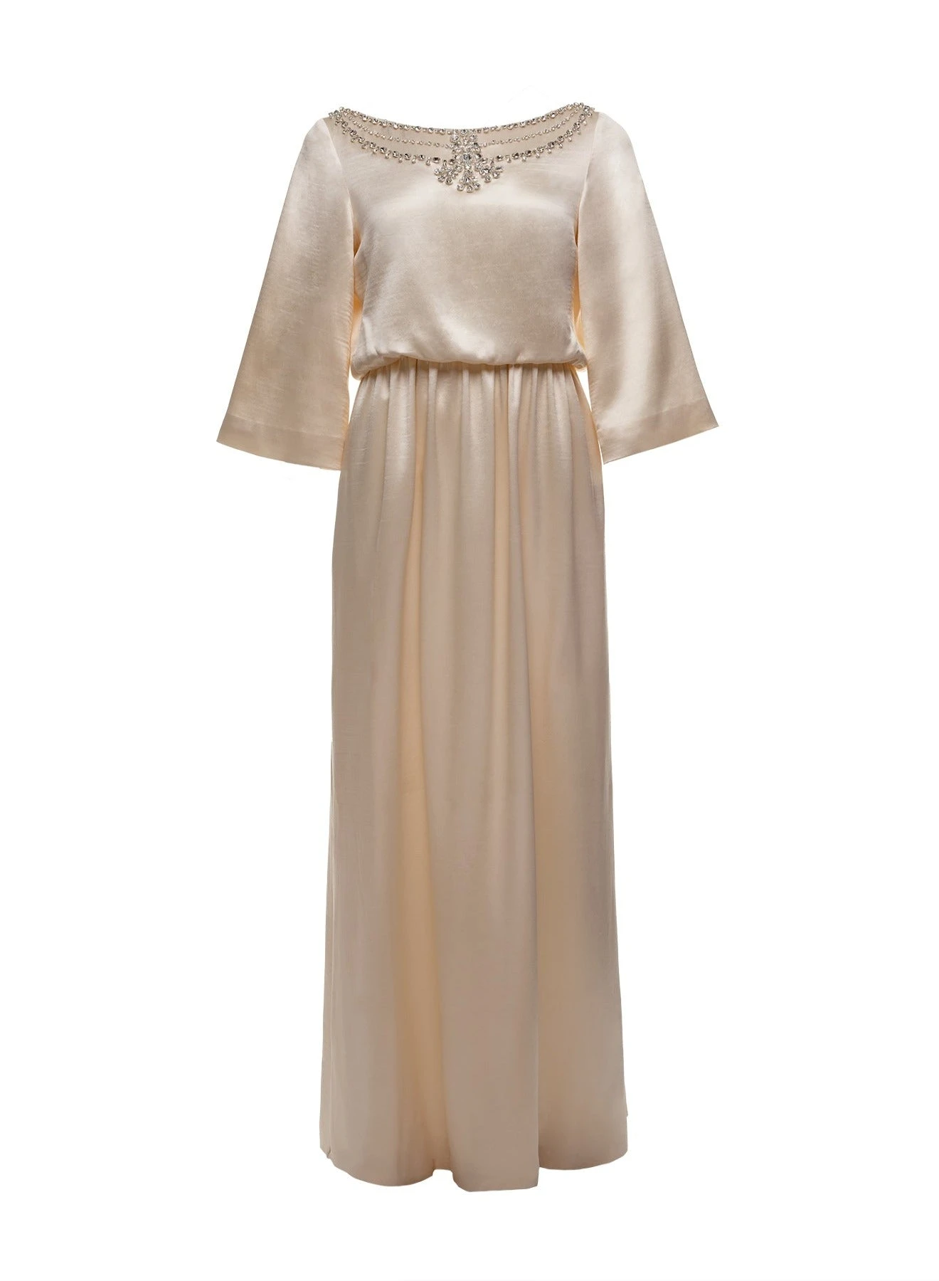 Dries Van Noten Etta Gown in Ivory Satin | Evening Gowns | Coveti Dries Van Noten Etta Gown in Ivory Satin