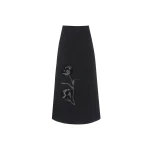 Dries Van Noten Evelina Midi Skirt in Black Wool