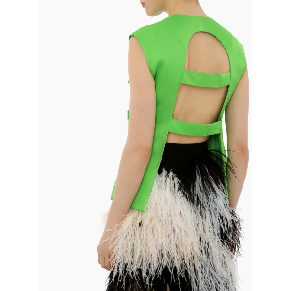 Evie Top in Bright Apple Duchesse Satin - Image 5