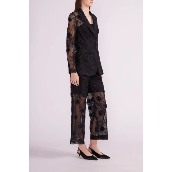 Fausto Trousers in Black Lace - Image 4