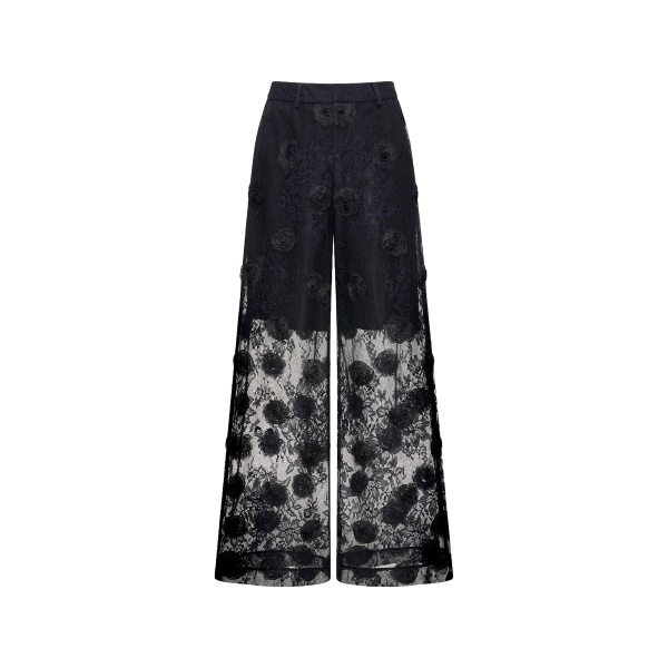 Dries Van Noten Fausto Trousers in Black Lace
