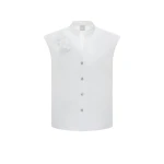 Dries Van Noten Fern Top in White Faille