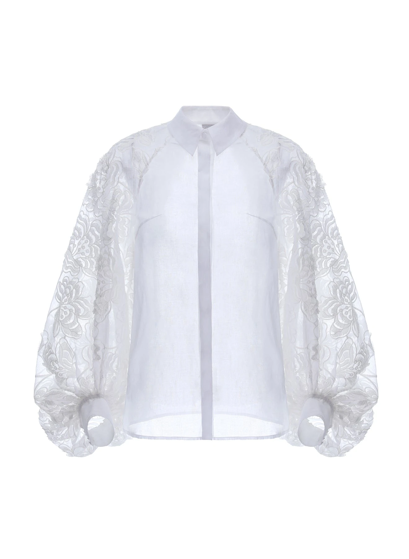 Dries Van Noten Fernanda Shirt in White Embroidered Cotton | | Coveti Dries Van Noten Fernanda Shirt in White Embroidered Cotton