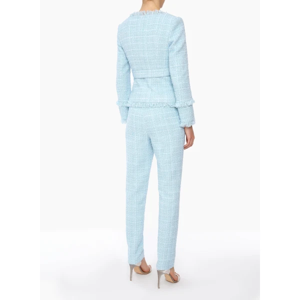 Francesca Trousers in Blue Tweed - Image 4