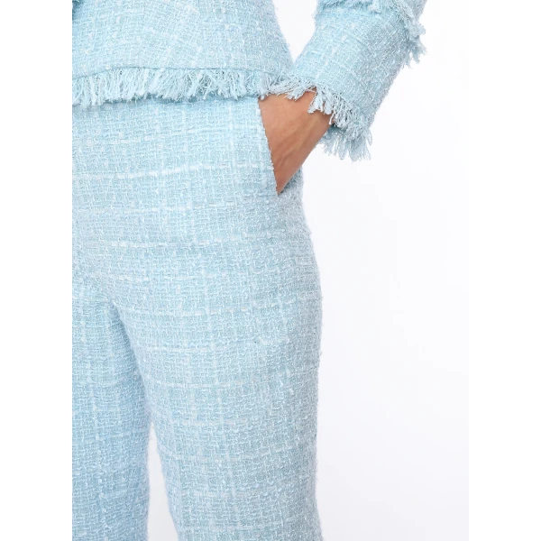 Francesca Trousers in Blue Tweed - Image 5