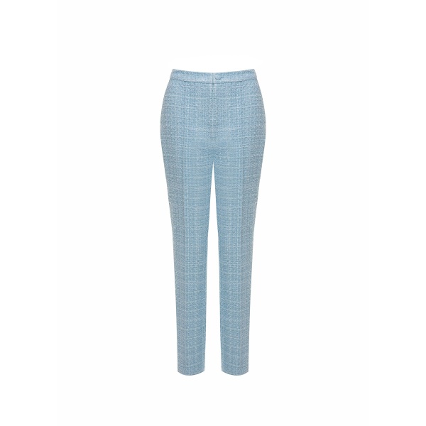Dries Van Noten Francesca Trousers in Blue Tweed