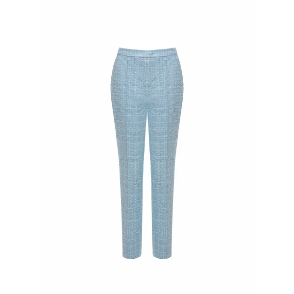 Dries Van Noten Francesca Trousers in Blue Tweed