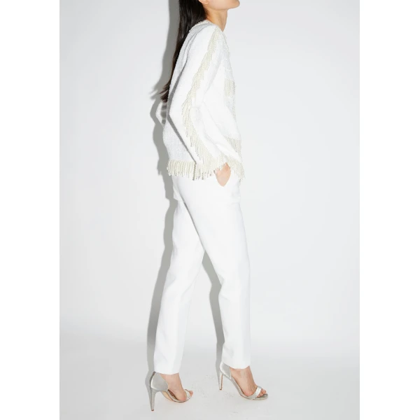 Francesca Trousers in White Crepe - Image 6