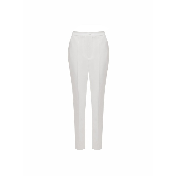 Dries Van Noten Francesca Trousers in White Crepe