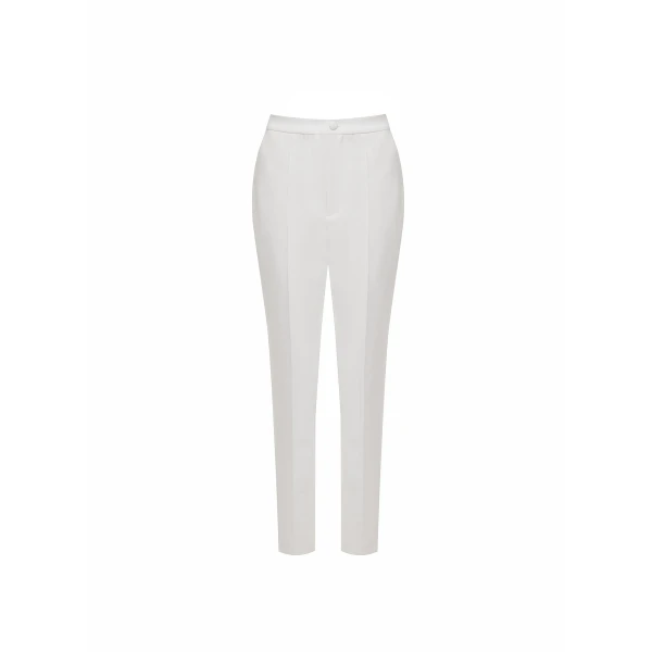 Dries Van Noten Francesca Trousers in White Crepe