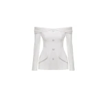 Dries Van Noten Gabriella Jacket in White Crepe