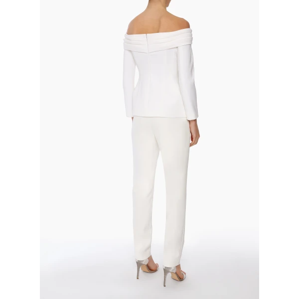 Gabriella Jacket in White Crepe - Image 4