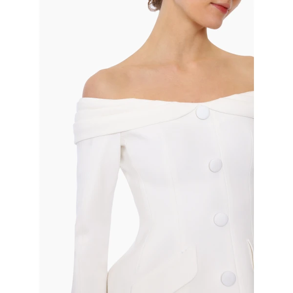 Gabriella Jacket in White Crepe - Image 5