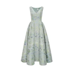Dries Van Noten Gershin Dress in Teal Multi Jacquard