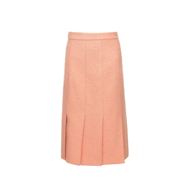 Dries Van Noten Giada Skirt in Peach Tweed
