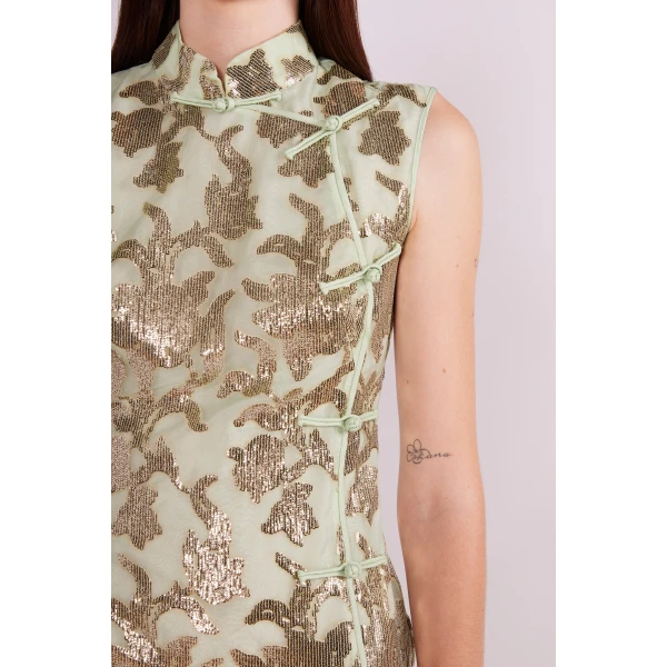 embellished organza dress