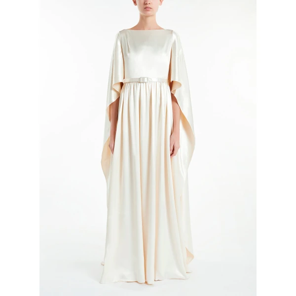 Lea Gown in Ivory Satin - Image 2