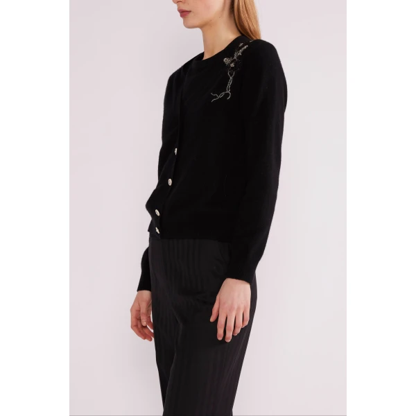 Lily Cardigan in Black Baby Cashmere - Image 5