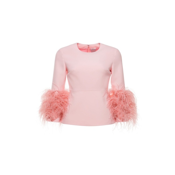 Dries Van Noten Lola Top in Pink Crepe