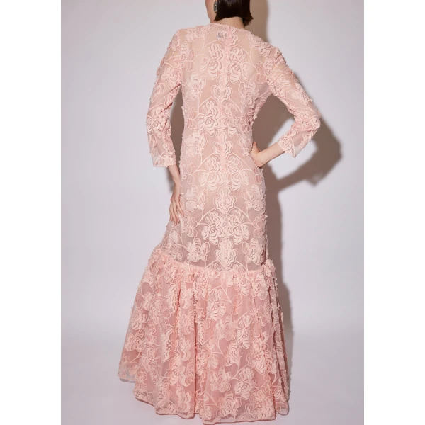Lorelei Gown in Pink Embroidered Tulle - Image 4