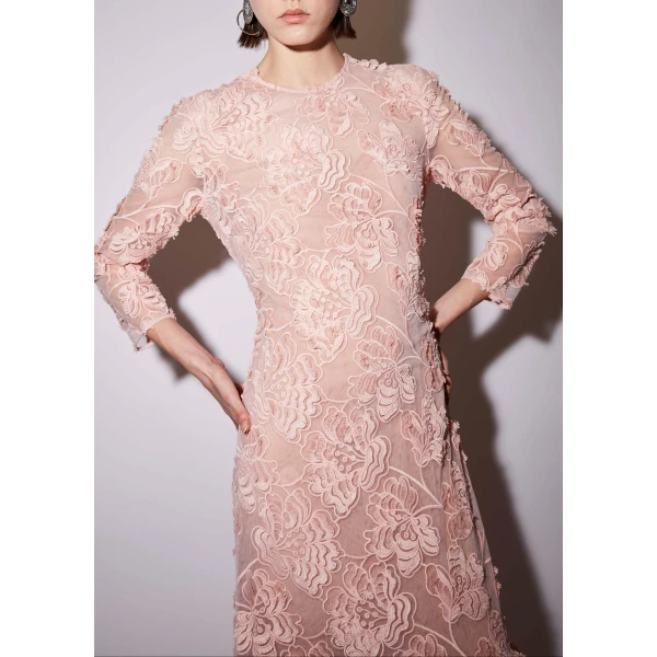 Lorelei Gown in Pink Embroidered Tulle - Image 5