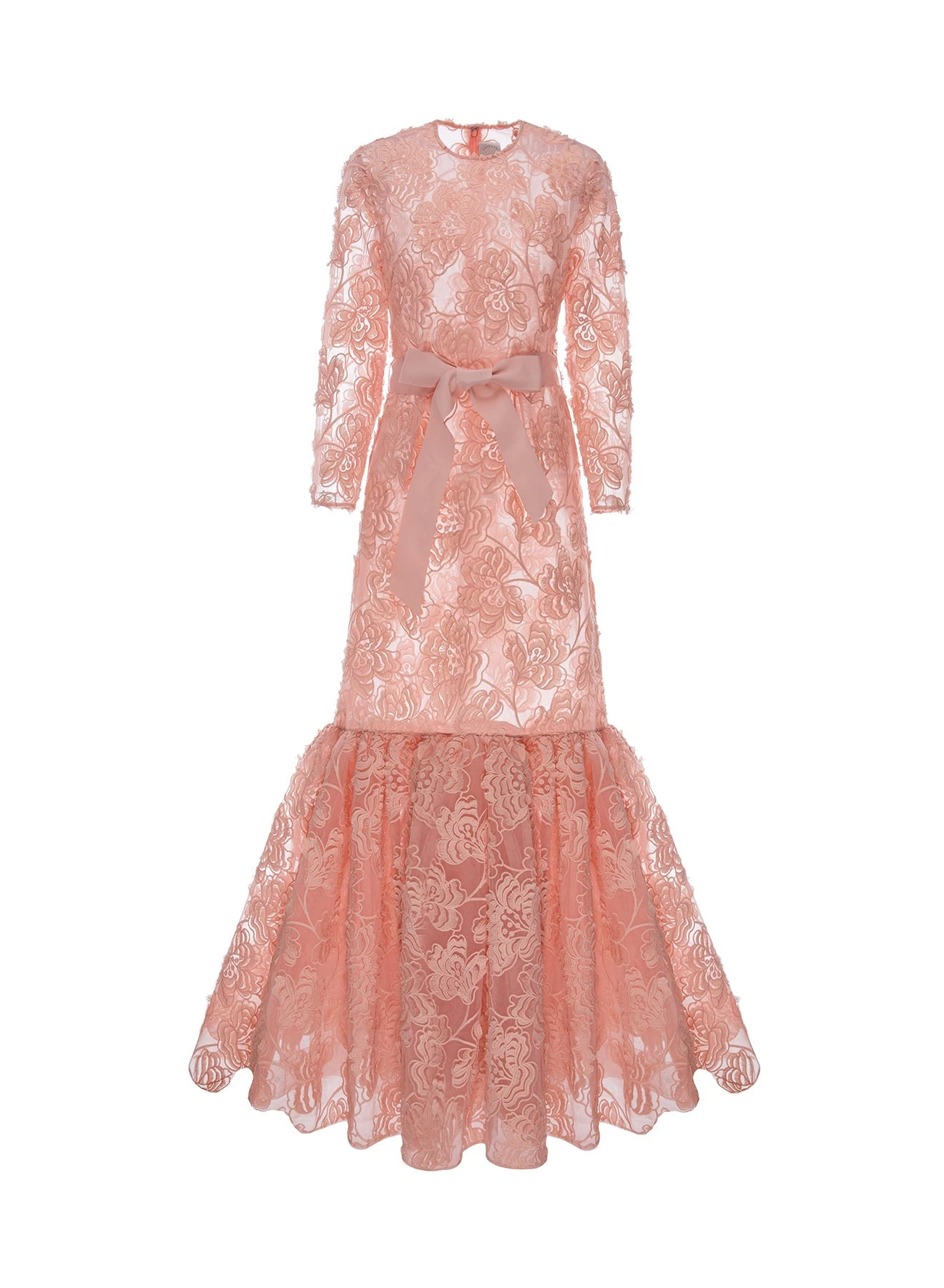 Dries Van Noten Lorelei Gown in Pink Embroidered Tulle | Evening Gowns | Coveti Dries Van Noten Lorelei Gown in Pink Embroidered Tulle